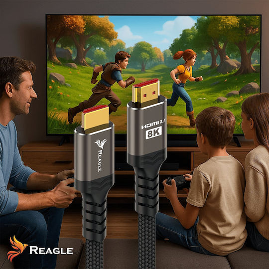 Baseus HDMI 2.1 HDMI кабел HDMI мъжки - HDMI мъжки 5 м Черен