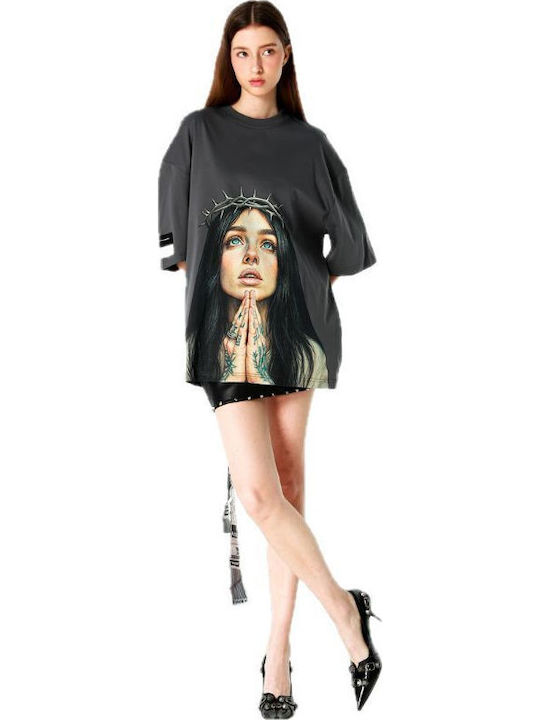 Дамска Oversized тениска в сиво