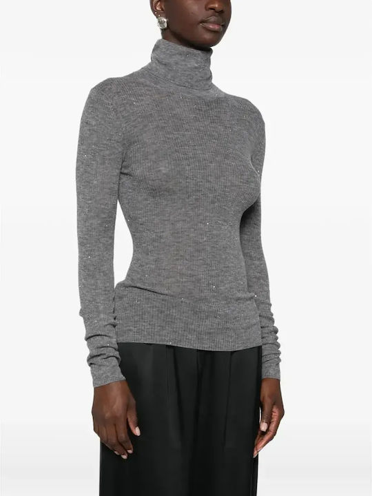 Women's Wool Turtleneck Sweater Black