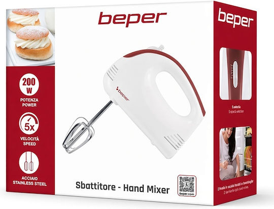 Beper Ръчен миксер 200W Бял