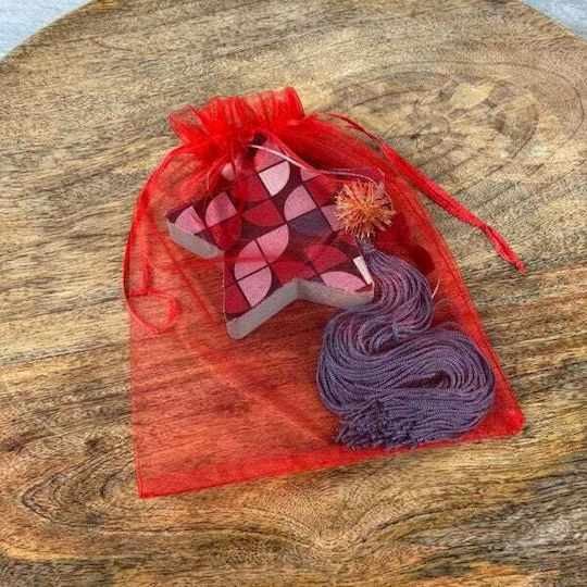 ED Collection Fabric Christmas Gift Bag Red 16x23cm R10/23