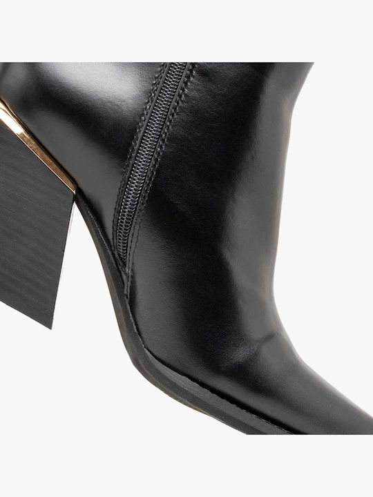 Black Leather Women's Ankle Boots