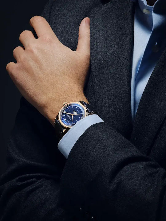 Men's Watch 39mm Automatic with Black Leather Strap