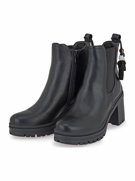 Women's Chelsea Ankle Boots with Mid Heel Black