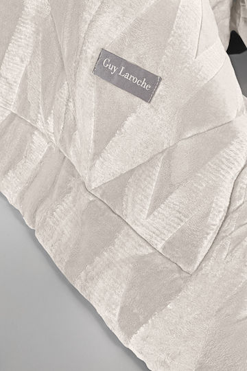 Guy Laroche Zadic Ivory Sherpa Comforter Set Single 160x240cm 530 GSM