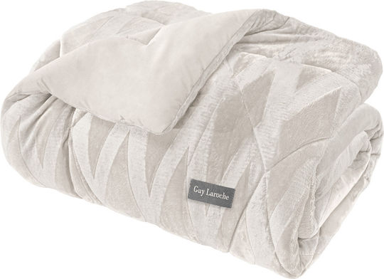 Guy Laroche Zadic Ivory Sherpa Comforter Set Single 160x240cm 530 GSM