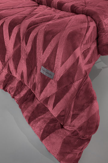 Guy Laroche Sherpa Comforter Set Single 160x240cm Zadic Bordeaux 530 GSM