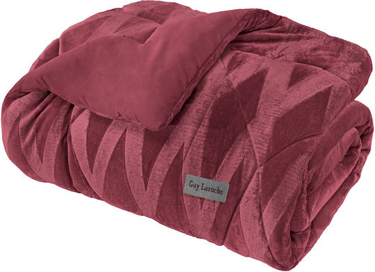 Guy Laroche Sherpa Comforter Set Single 160x240cm Zadic Bordeaux 530 GSM