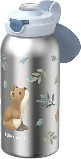 Flip-up Stainless Steel Kids Non-Spill Water Bottle Blue 600ml