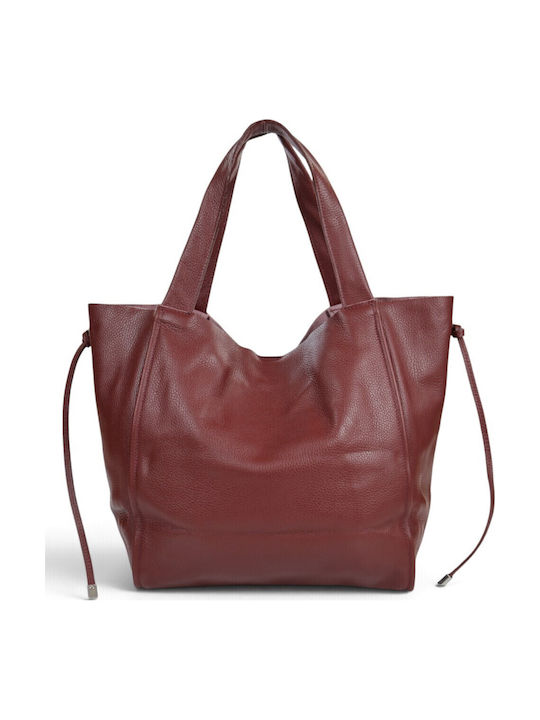 Burgundy Leather Women's Shopper Bag