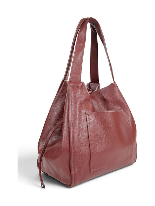 Burgundy Leather Women's Shopper Bag