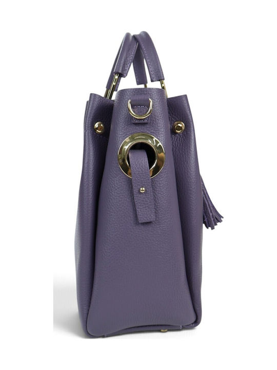Leather Women's Tote Bag Purple