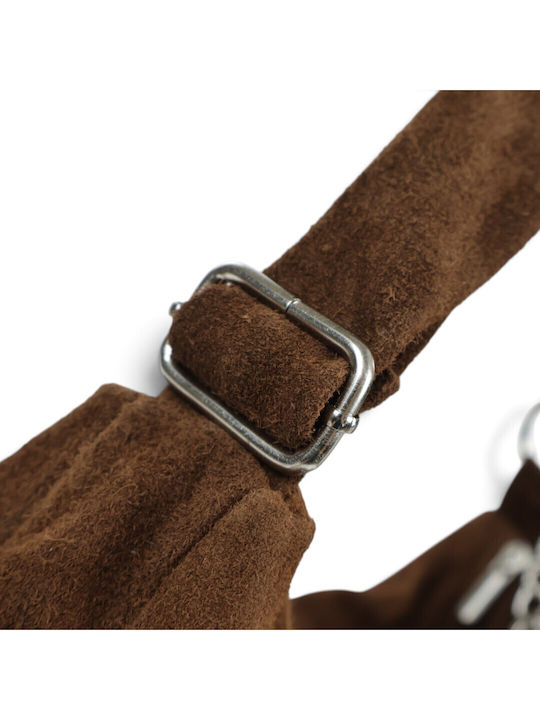 Leather Women's Shoulder / Crossbody Bag Suede Taupe