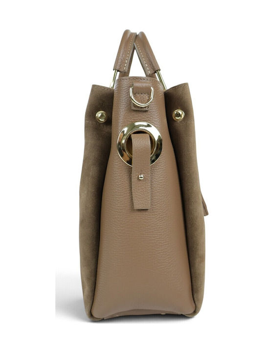 Women's Suede Tote Bag Dark Taupe
