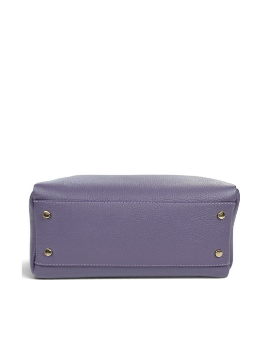 Leather Women's Tote Bag Purple