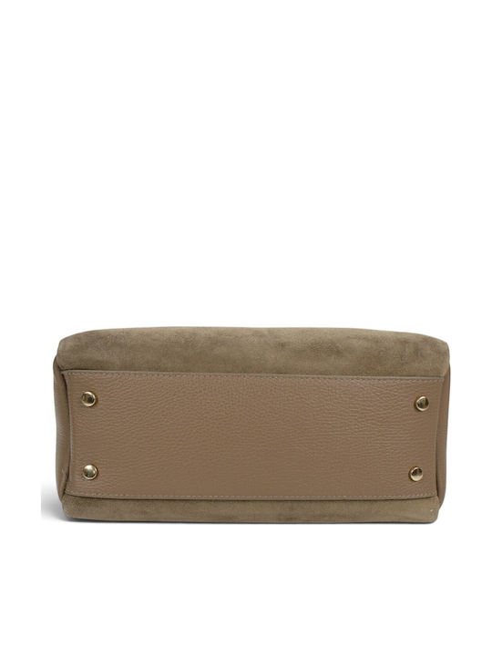 Women's Suede Tote Bag Dark Taupe