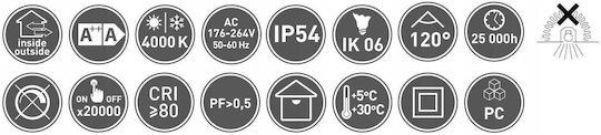 Gtv Квадратен Вграден LED Панел 15 W с Неутрална Бяла Светлина 4000 K 15 × 15 см Gtv Квадратен Вграден LED Панел 15 W с Неутрална Бяла Светлина 4000 K 15 × 15 см