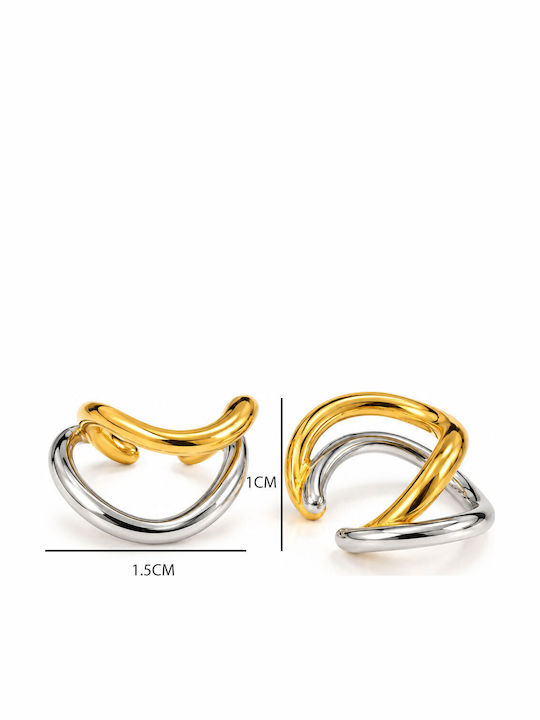 Ατσάλινα Ear Cuffs Χιαστί Γραμμές Χρυσό Ασημί Σετ 2 Τεμαχίων Ατσάλινα Ear Cuffs Χιαστί Γραμμές Χρυσό Ασημί Σετ 2 Τεμαχίων