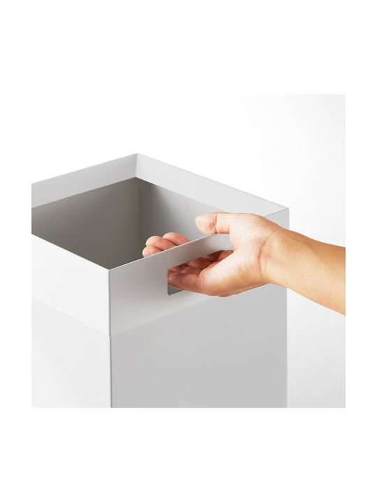 Yamazaki Tower Metal Waste Bin White 14 L 22.4x33.2 cm tall