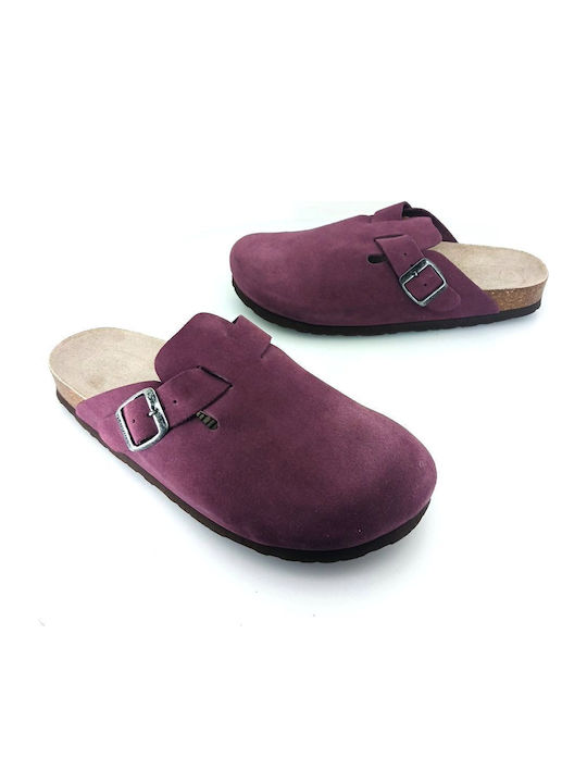 Anatomic Leather Clogs Women's Slippers Burgundy