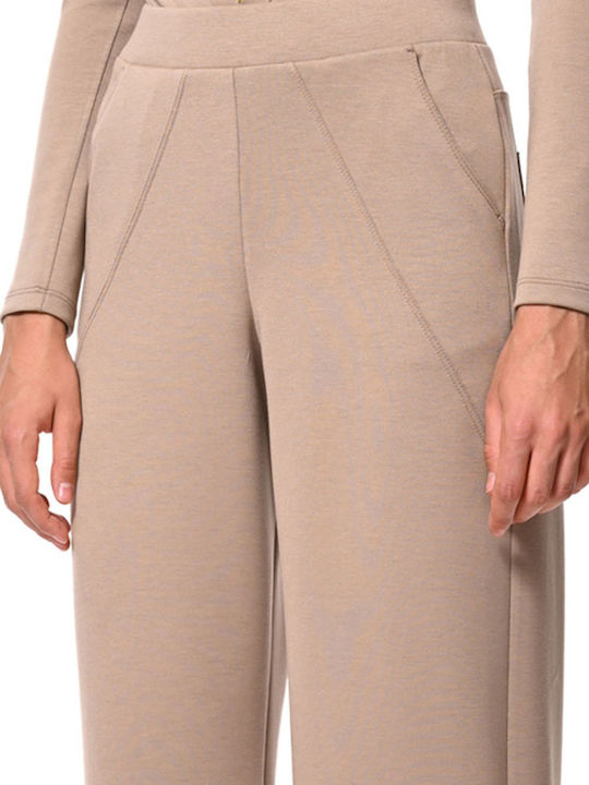 Women's Fabric Trousers in Cigar Brown