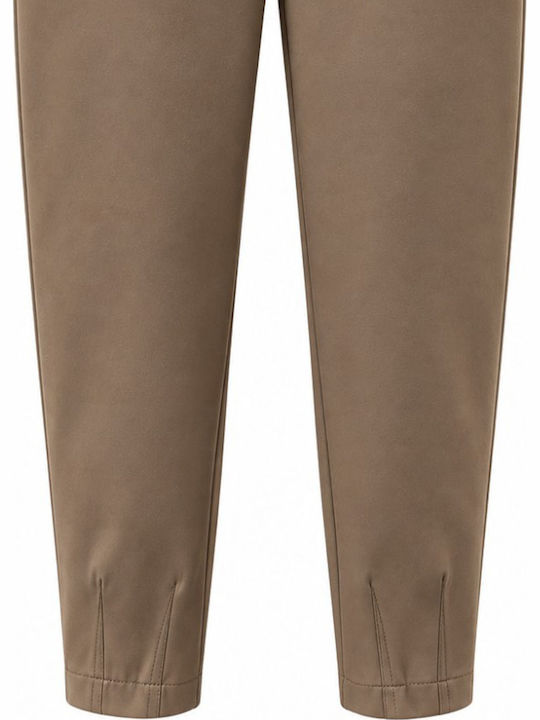 Pantaloni Dama Din Material Culoarea Tutunului