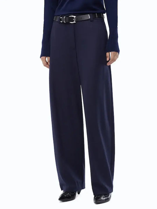 Pinko Pantaloni de Piele pentru Femei Albaștri