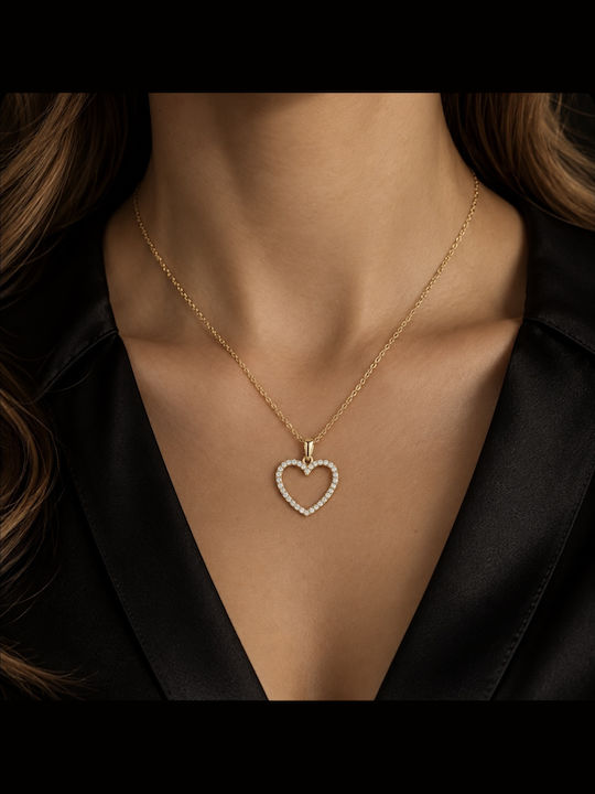 Noitakis Pandantiv Charm Inimă din Aur de 14K cu Zirconiu Noitakis Pandantiv Charm Inimă din Aur de 14K cu Zirconiu