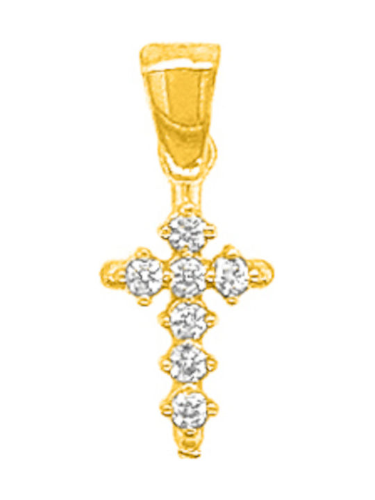 Dio Jewellery Lab Women’s Cross in Gold-Plated Silver Without Chain