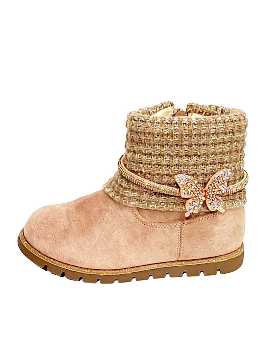 Kids Beige Ankle Boots