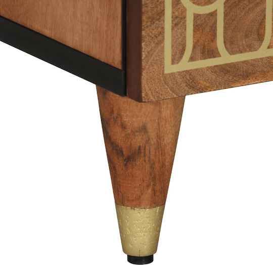 Wooden Bedside Table Brown 50x33x62cm
