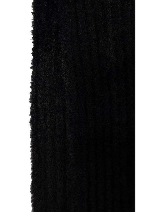 Women's Black Faux Fur Scarf
