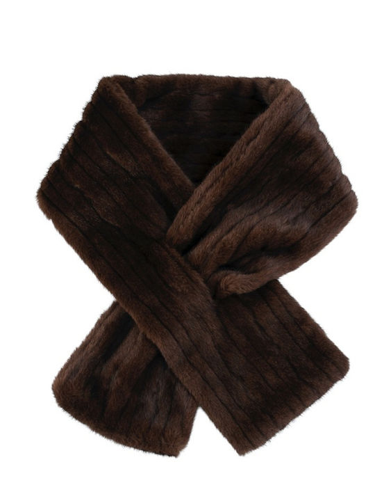 Women's Brown Faux Fur Neck Warmer Scarf