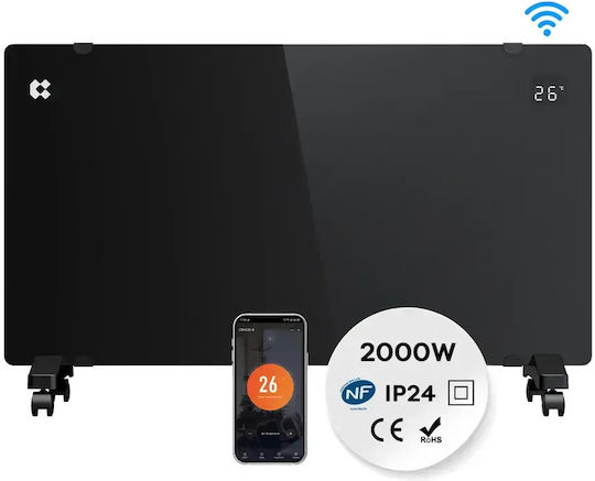 Ciarra Θερμοπομπός Τοίχου 2000W με Ηλεκτρονικό Θερμοστάτη και WiFi Μαύρος