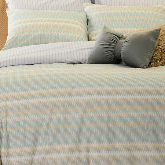 Melinen Single Quilt 160x240cm Minna Aqua 350 GSM