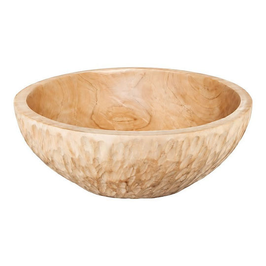 Pakketo Bol Decorativ din Lemn Auriu 30x30x10cm