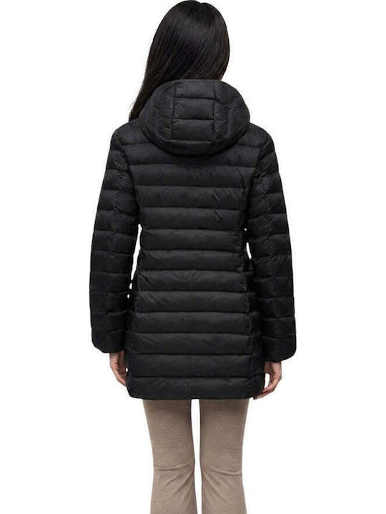 Long Women's Winter Jacket Black