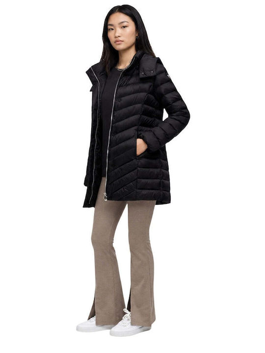 Long Women's Winter Jacket Black