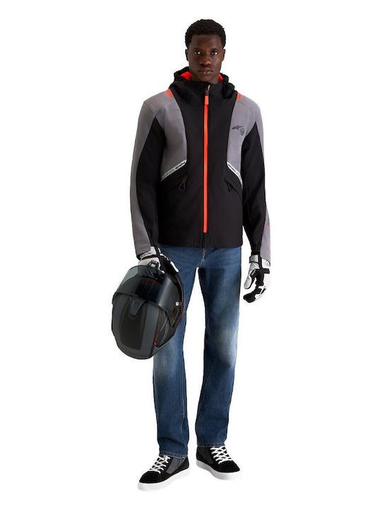 C-5 Men's 4-Season Waterproof Softshell Motorcycle Jacket Black/Grey