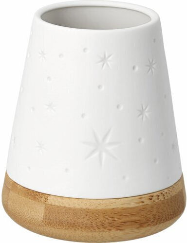 Raeder Christmas Wooden Candlestick White Poetry Little Stars 8.7x7.3 cm