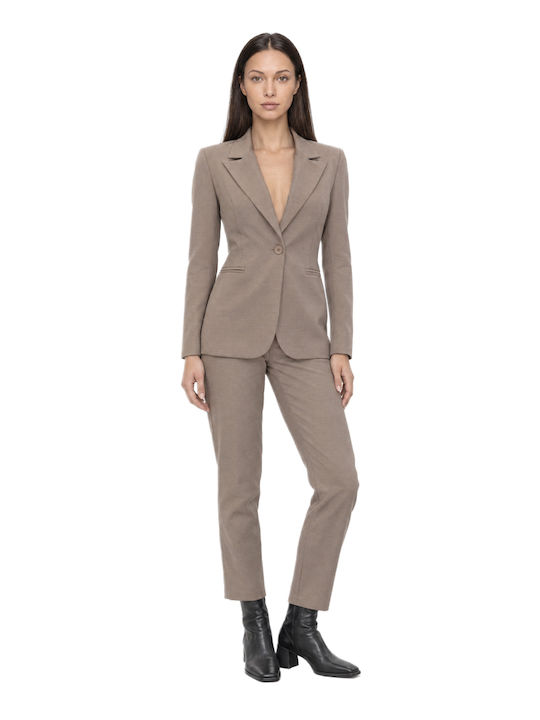 Matchbox Taillierter Blazer für Damen Beige