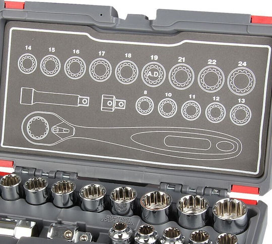 Proline Set Ratchet 3\8" & 1\2" & 3\4" 17pcs