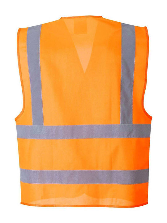 Portwest Herren Arbeitsweste mit Reflektierenden Bändern Orange Portwest Herren Arbeitsweste mit Reflektierenden Bändern Orange
