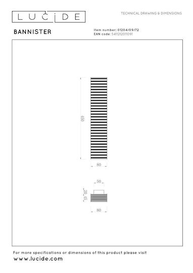 Lucide Lightning Wandaußenleuchte IP20 6,5 × 45 × 8 cm Lucide Lightning Wandaußenleuchte IP20 6,5 × 45 × 8 cm