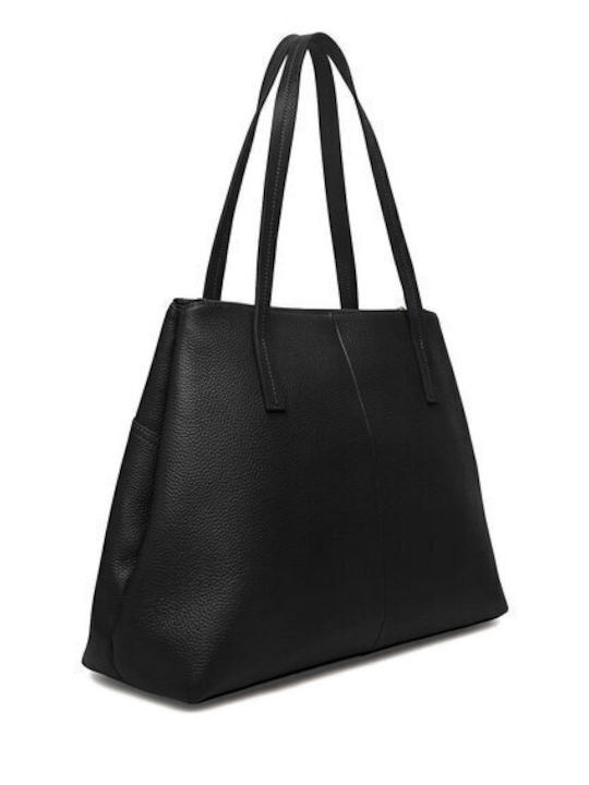 Δερμάτινη Γυναικεία Tote Τσάντα Black
