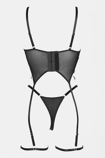 Sexy Dessous-Set Korsett Banella & Straps Schwarz