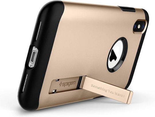 Spigen Slim Armor Задна Корица Пластмаса 1.2mm Златен iPhone X / XS