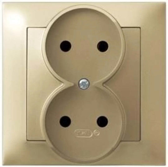 Ospel Imperesja Double Walled Power Socket Gold