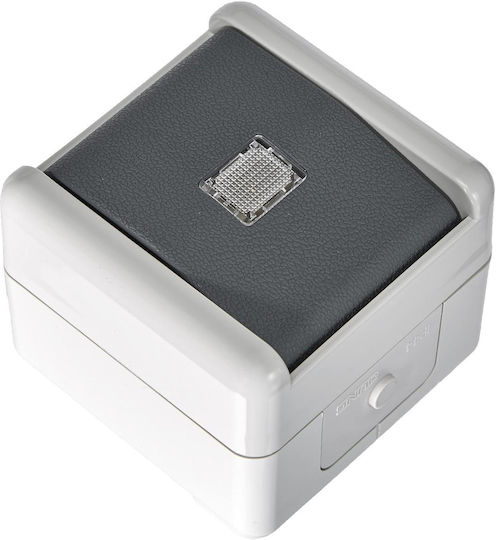 Jung Waterproof Recessed Wall Switch with Grey Frame