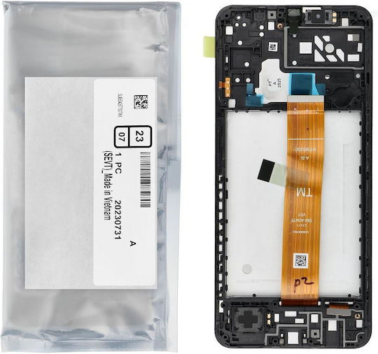 Екран със Сензорен Механизъм и Рамка за  Galaxy A04S (Черен)